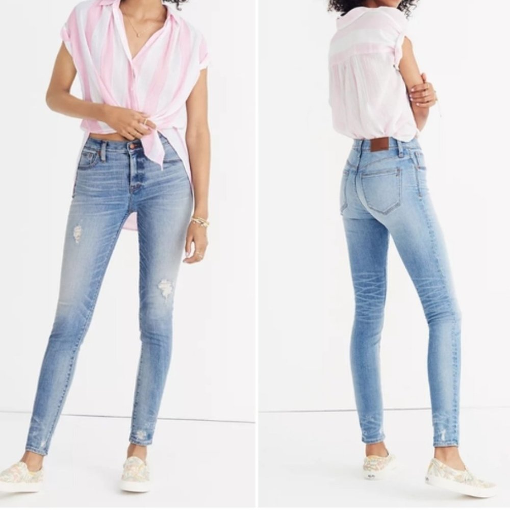 Madewell 9" High Rise Skinny Jeans Deconstructed Hem – Size 27
